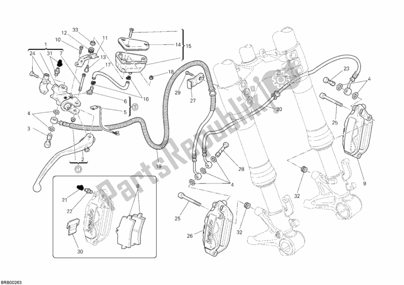 Tutte le parti per il Sistema Frenante Anteriore del Ducati Streetfighter 1100 2011