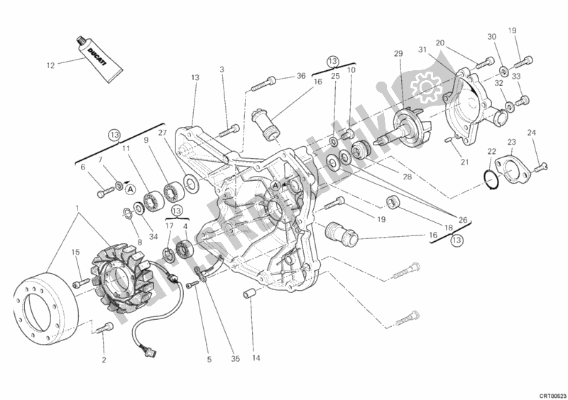 Todas las partes para Cubierta Del Generador - Bomba De Agua de Ducati Streetfighter 1100 2011