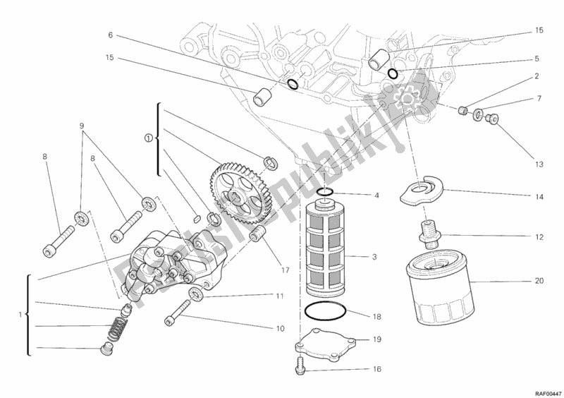 All parts for the Oil Pump - Filter of the Ducati Streetfighter 1100 2011