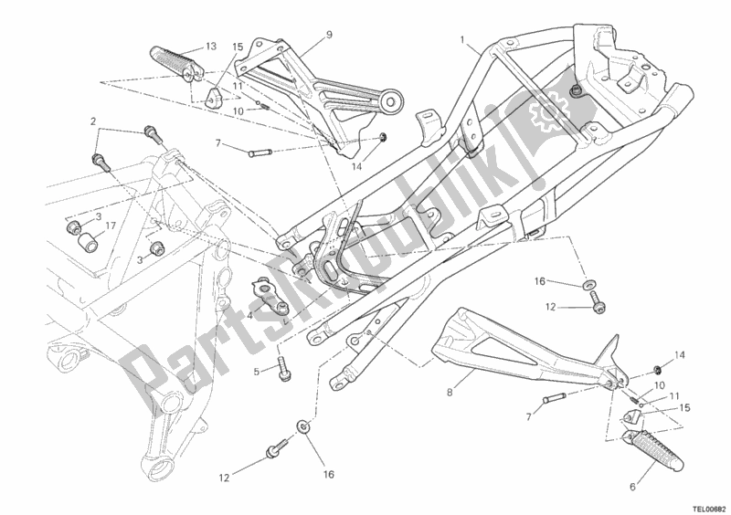 Tutte le parti per il Telaio Posteriore del Ducati Streetfighter 1100 2011