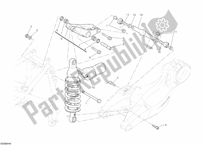 Tutte le parti per il Ammortizzatore Posteriore del Ducati Streetfighter 1100 2011