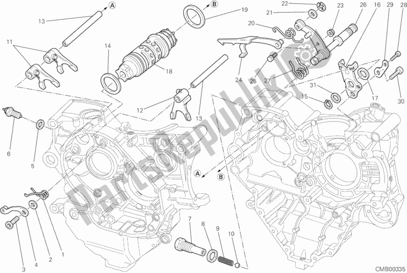 Tutte le parti per il Camma Forcella - Cambio del Ducati Streetfighter 1100 2011