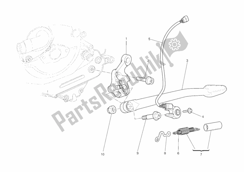 Tutte le parti per il Cavalletto Laterale del Ducati Streetfighter 1100 2011