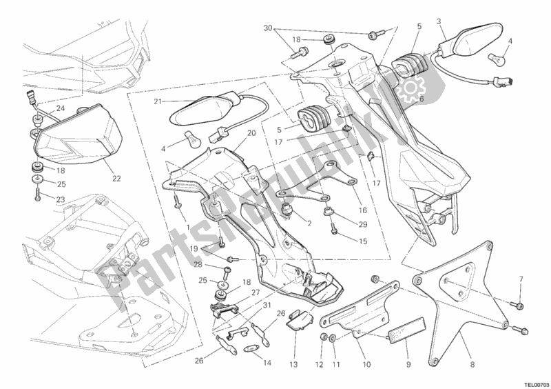 Tutte le parti per il Fanale Posteriore del Ducati Streetfighter 1100 2011