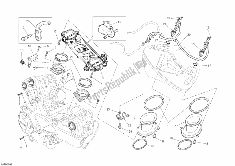 Toutes les pièces pour le Corps De Papillon du Ducati Streetfighter 1100 2011