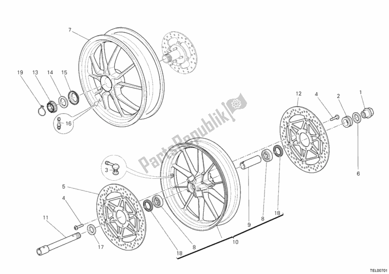 Tutte le parti per il Ruote del Ducati Streetfighter 1100 2011