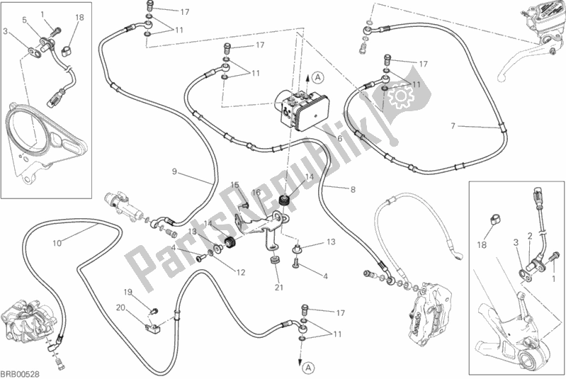 Alle onderdelen voor de Remsysteem Abs van de Ducati Diavel Xdiavel 1260 2016