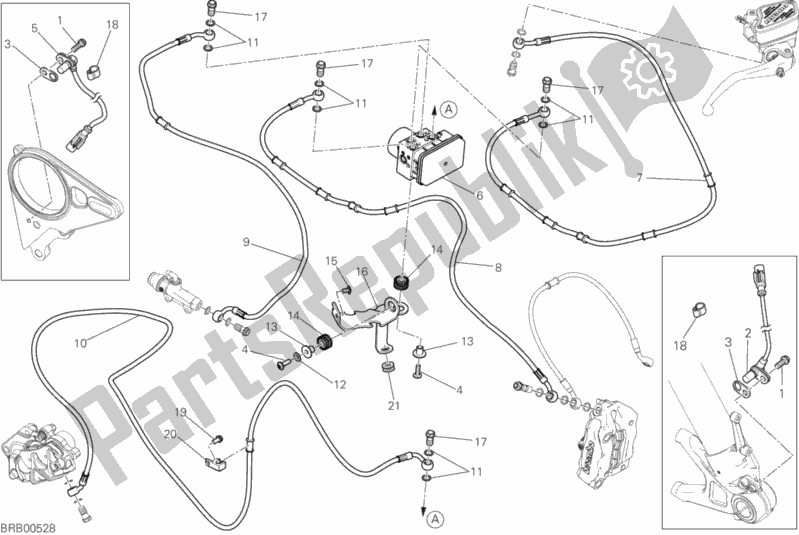 Alle onderdelen voor de Remsysteem Abs van de Ducati Diavel Xdiavel 1260 2016