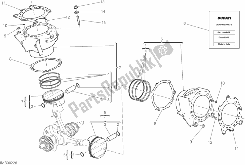 Toutes les pièces pour le Cylindres - Pistons du Ducati Diavel Xdiavel 1260 2016