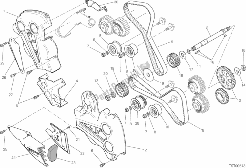 Toutes les pièces pour le Distribuzione du Ducati Diavel Xdiavel 1260 2016