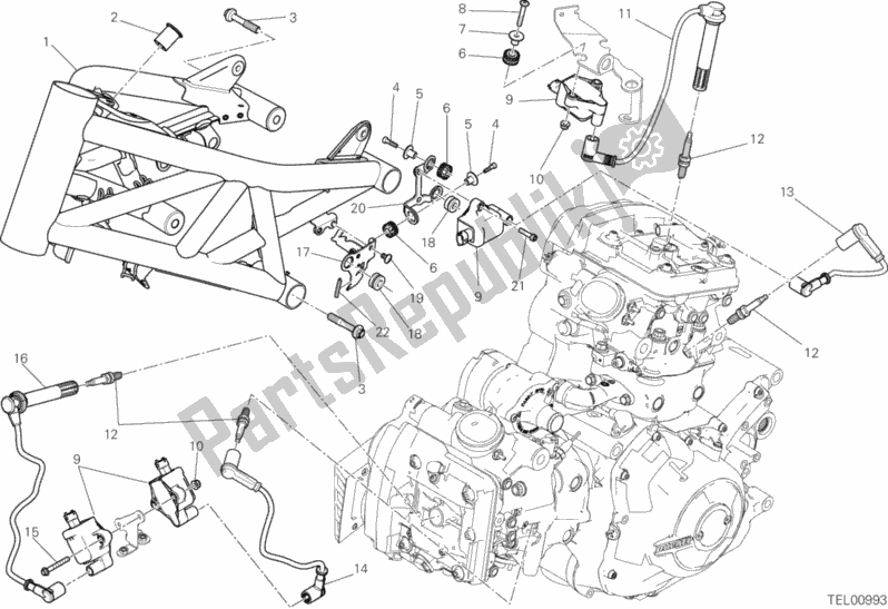 Todas as partes de Quadro, Armação do Ducati Diavel Xdiavel 1260 2016