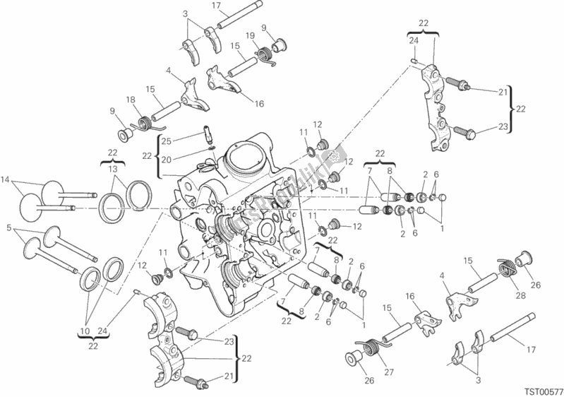 Todas las partes para Cabeza Horizontal de Ducati Diavel Xdiavel 1260 2016