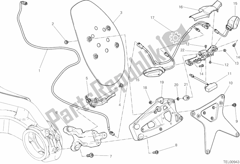 All parts for the 27a - Plate Holder of the Ducati Diavel Xdiavel 1260 2017