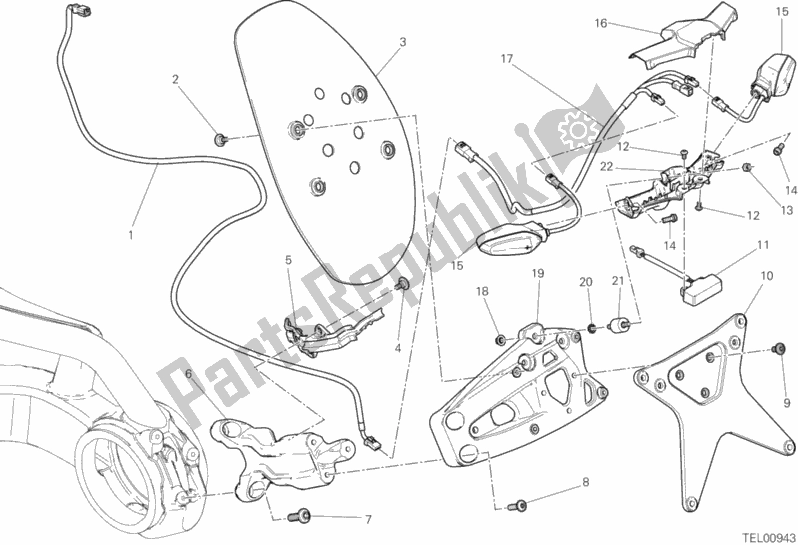 All parts for the 27a - Plate Holder of the Ducati Diavel Xdiavel 1260 2017