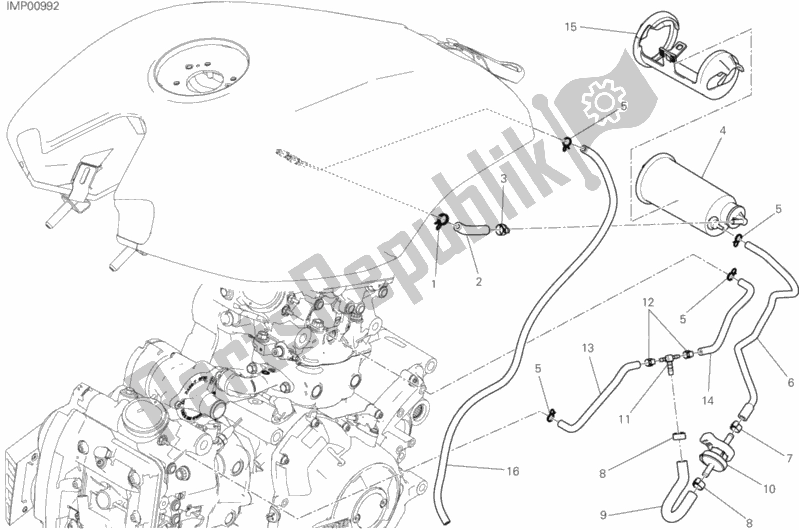All parts for the Hot Air Pipe Canister of the Ducati Diavel Xdiavel 1260 2017