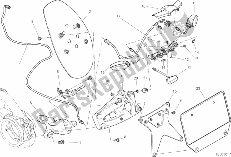 Toutes les pièces pour le 27a - Support De Plaque du Ducati Diavel Xdiavel 1260 2018