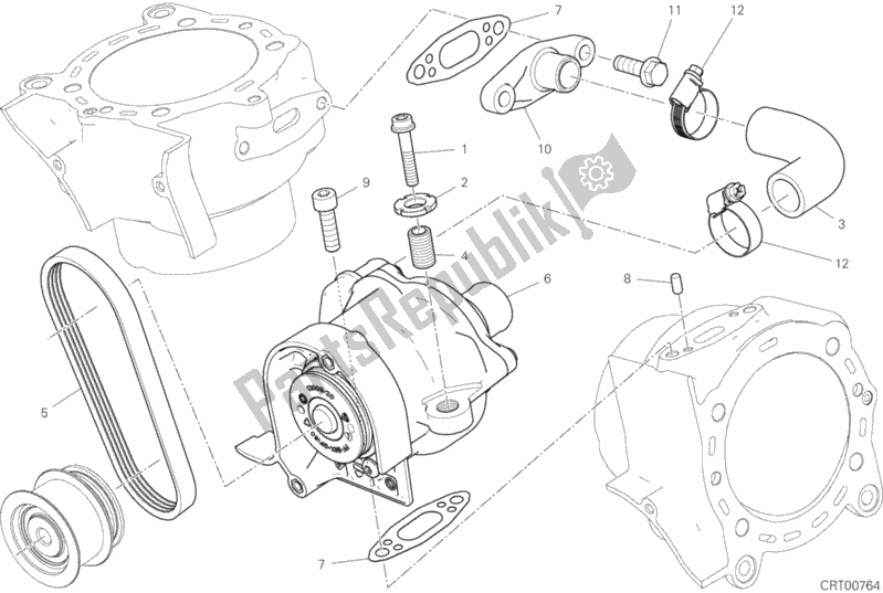 Todas las partes para Pompa Acqua de Ducati Diavel Xdiavel 1260 2018