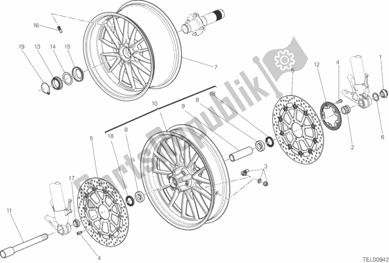 All parts for the Wheels of the Ducati Diavel Xdiavel 1260 2018