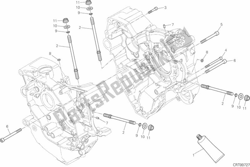 Alle onderdelen voor de 10a - Paar Halve Carters van de Ducati Diavel Xdiavel 1260 2019