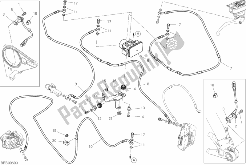 Alle onderdelen voor de Remsysteem Abs van de Ducati Diavel Xdiavel 1260 2019