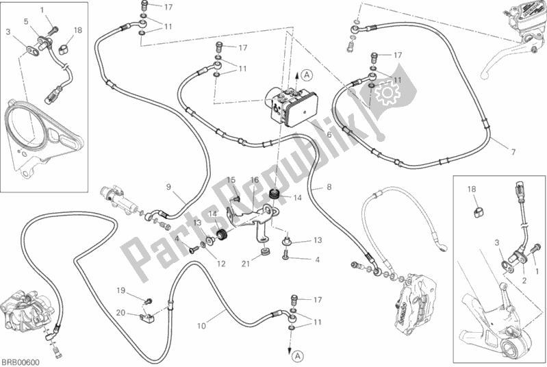 Alle onderdelen voor de Remsysteem Abs van de Ducati Diavel Xdiavel 1260 2019