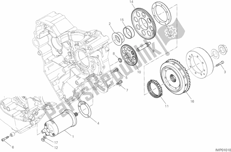 Alle onderdelen voor de Elektrisch Starten En Ontsteken van de Ducati Diavel Xdiavel 1260 2019