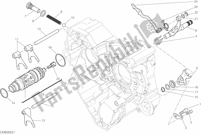 All parts for the Gear Change Mechanism of the Ducati Diavel Xdiavel 1260 2019