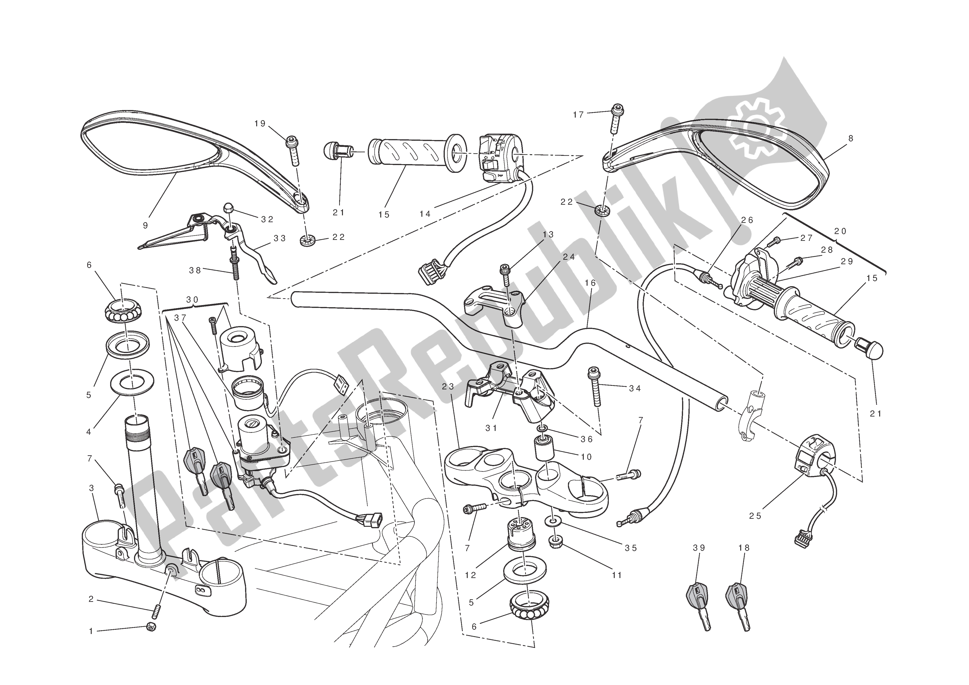 Alle onderdelen voor de Stuur En Bedieningselementen van de Ducati Monster 1100 2012