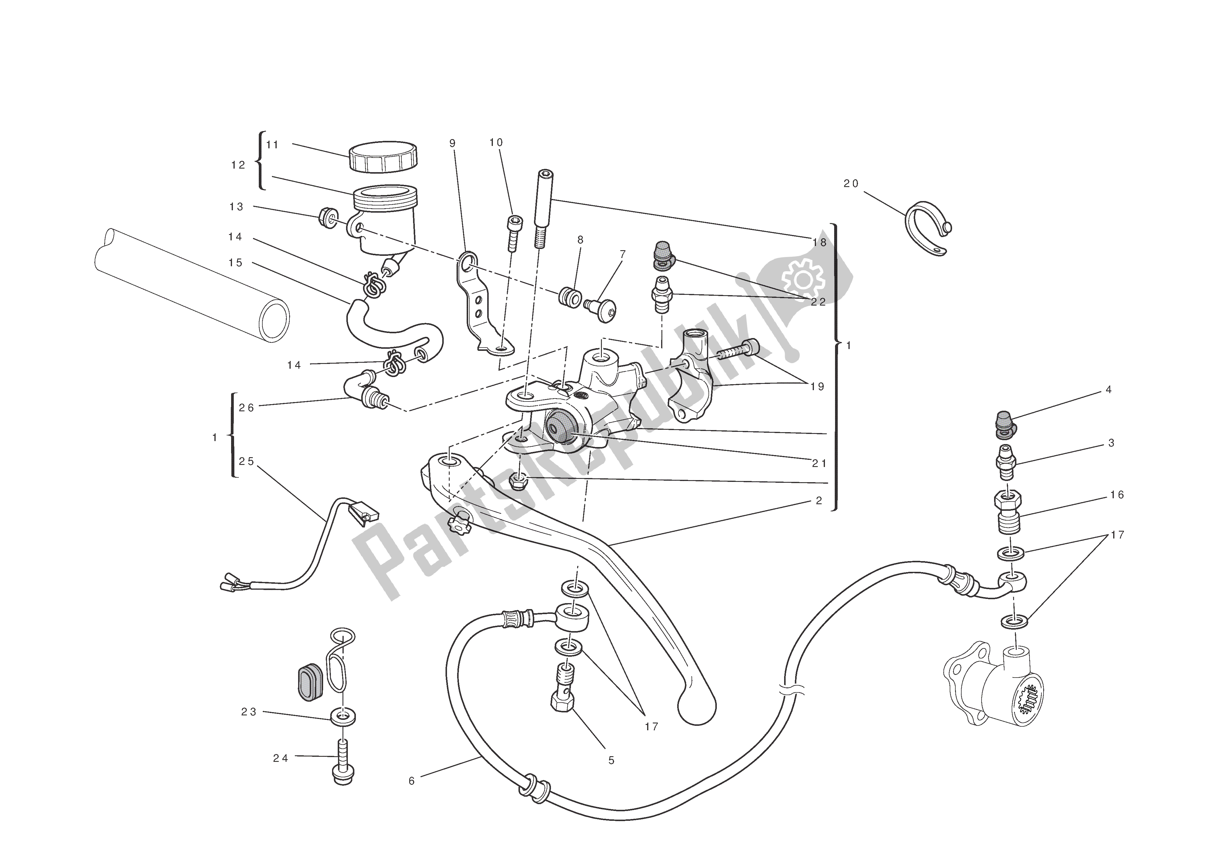 Alle onderdelen voor de Koppeling Controle van de Ducati Monster 1100 2012