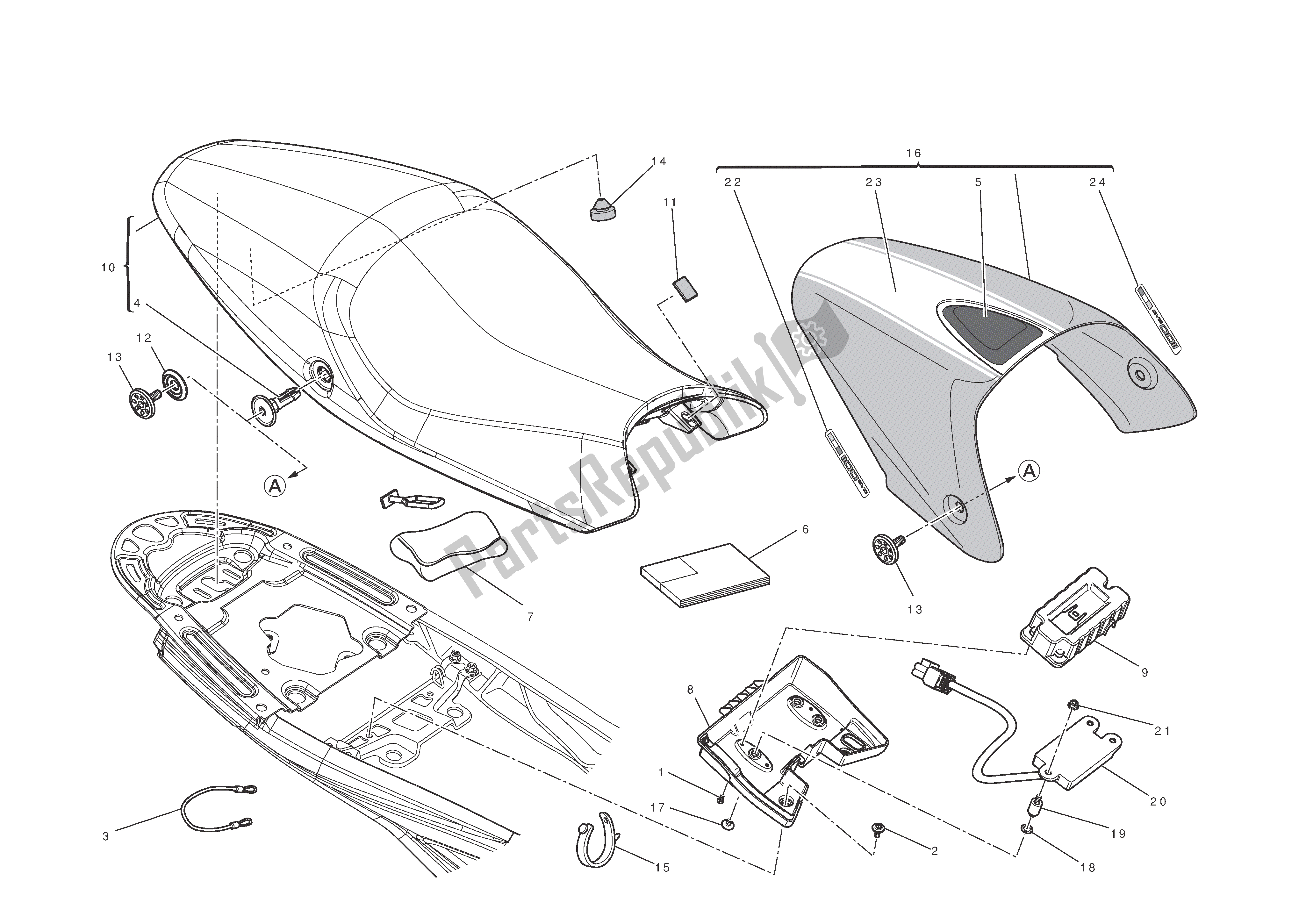 Todas las partes para Asiento de Ducati Monster 1100 2012