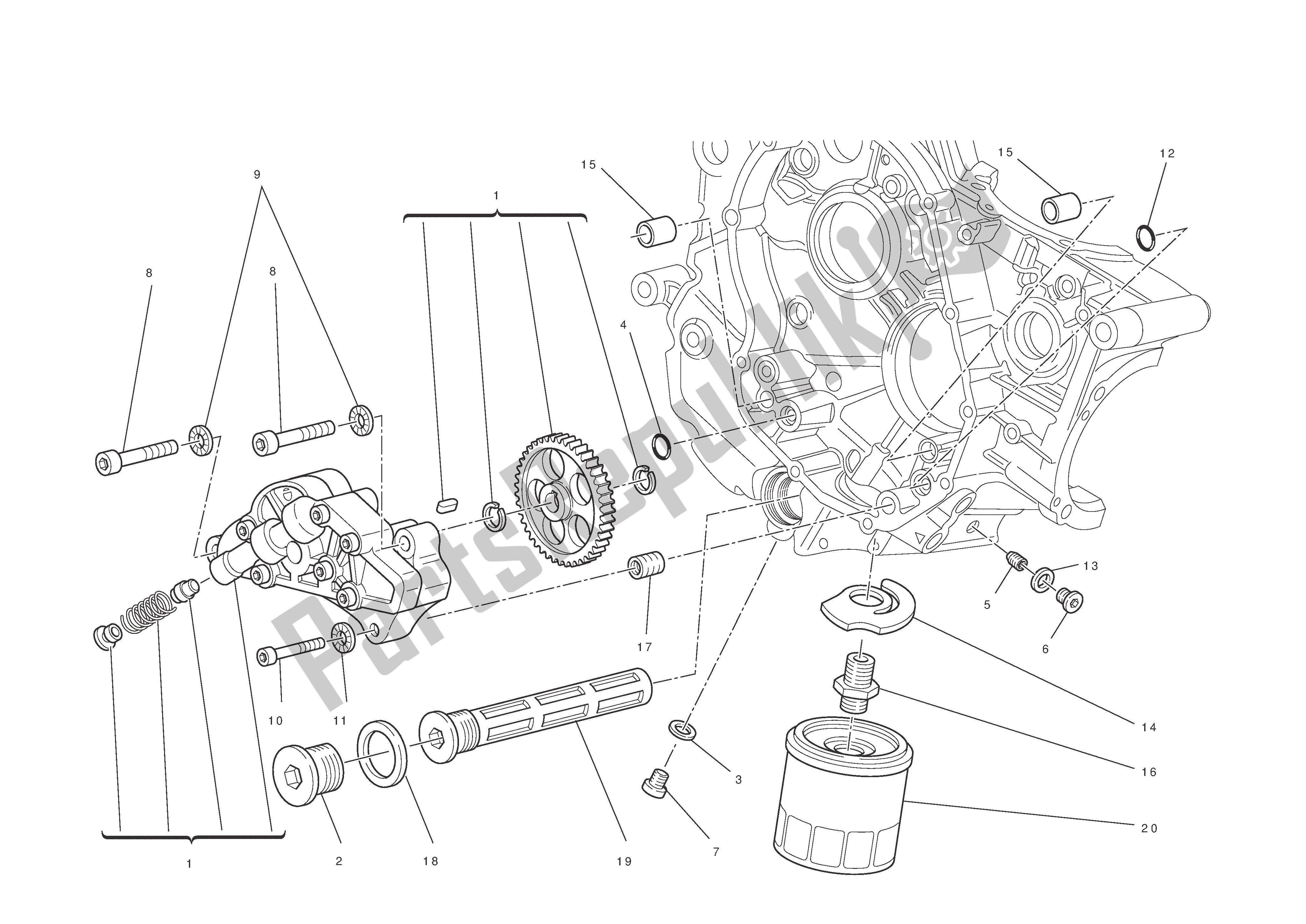 Alle onderdelen voor de Filters En Oliepomp van de Ducati Monster 1100 2012