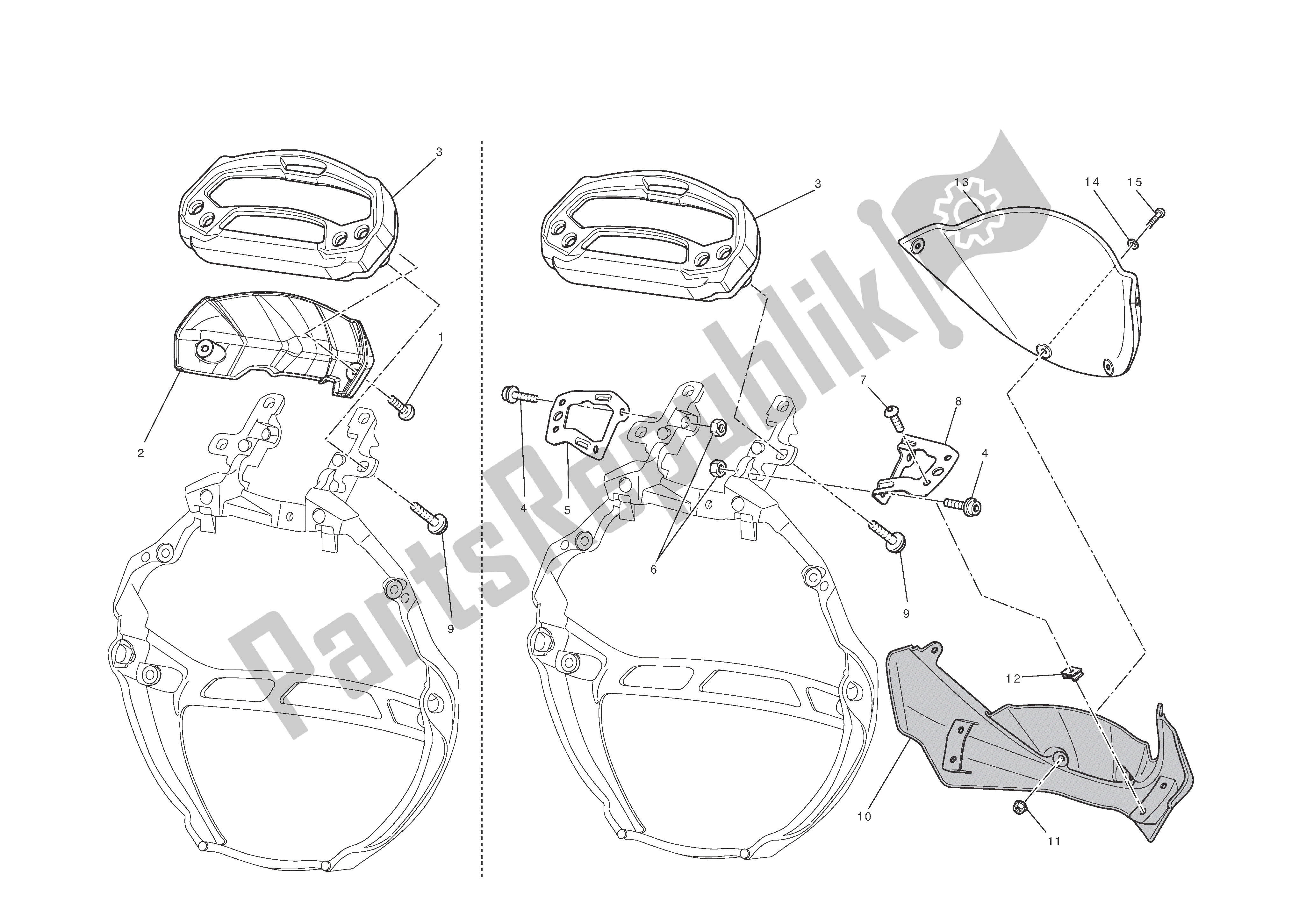 Todas las partes para Panel De Instrumentos - Faros de Ducati Monster 1100 2012