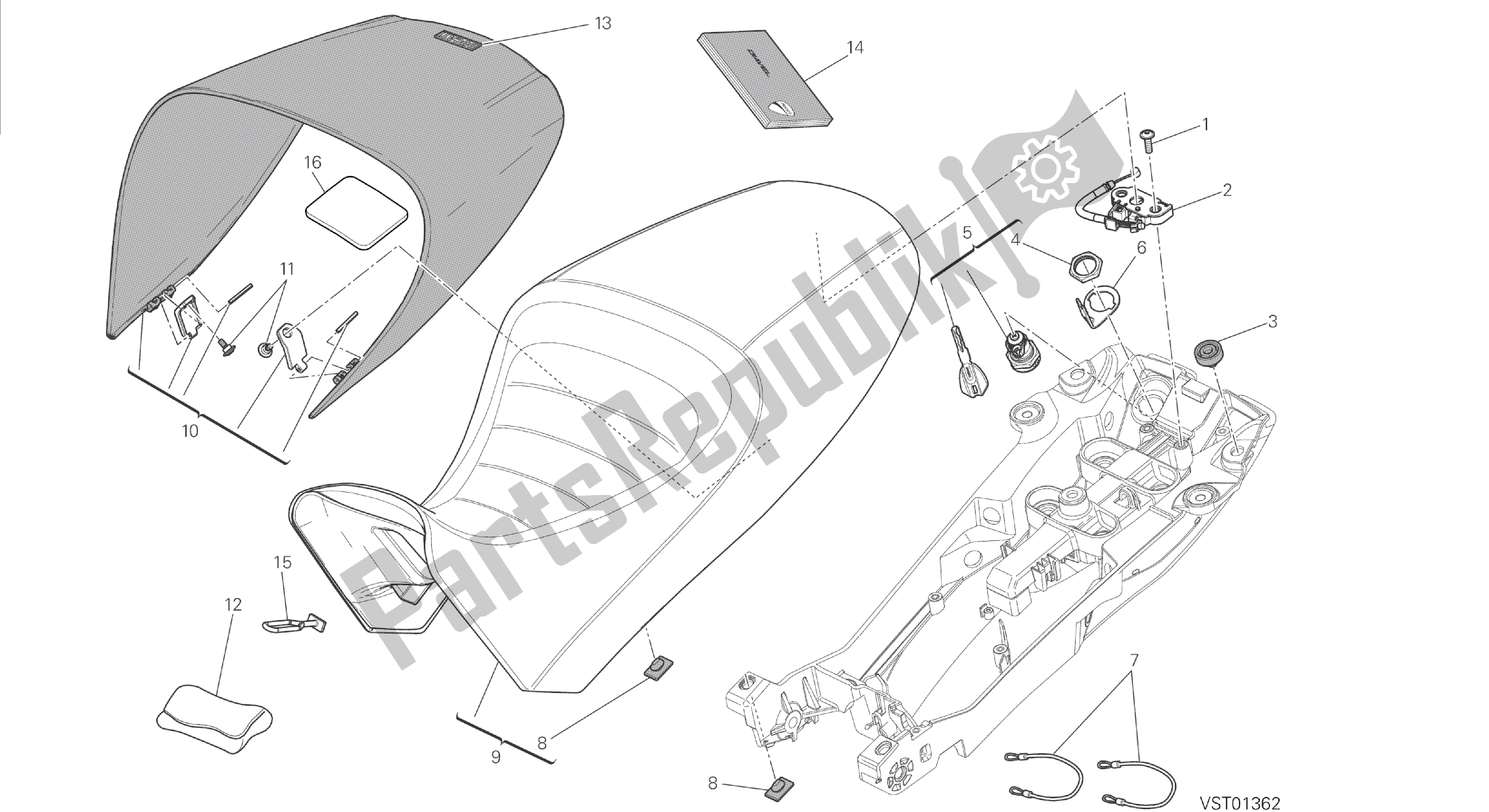 Tutte le parti per il Disegno 033 - Telaio Gruppo [mod: Dvl] del Ducati Diavel 1200 2014