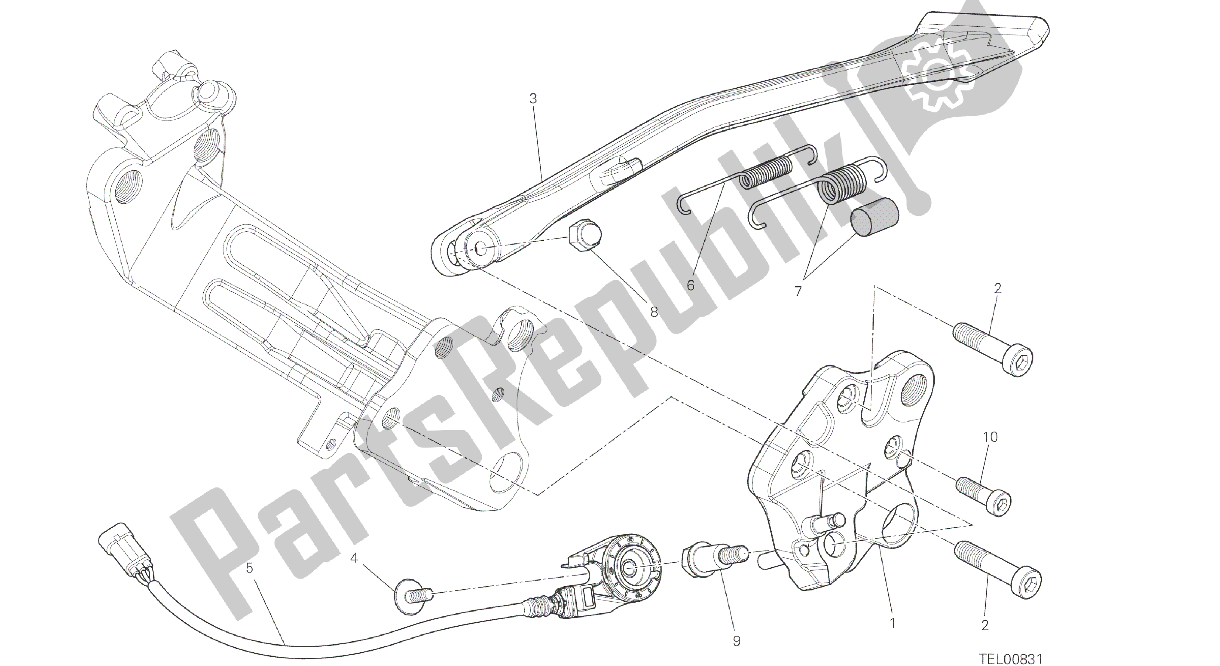 Todas las partes para Dibujo 22a - Bastidor De Grupo De Soporte Lateral [mod: Dvl] de Ducati Diavel 1200 2014