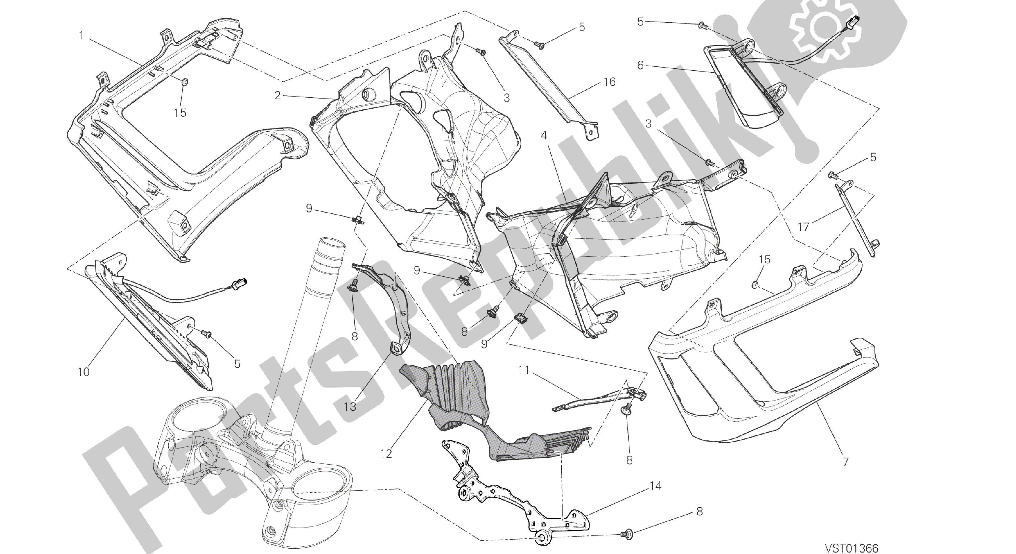 Todas las partes para Dibujo 34a - Cubierta, Marco Del Grupo Del Radiador [mod: Dvl] de Ducati Diavel 1200 2014