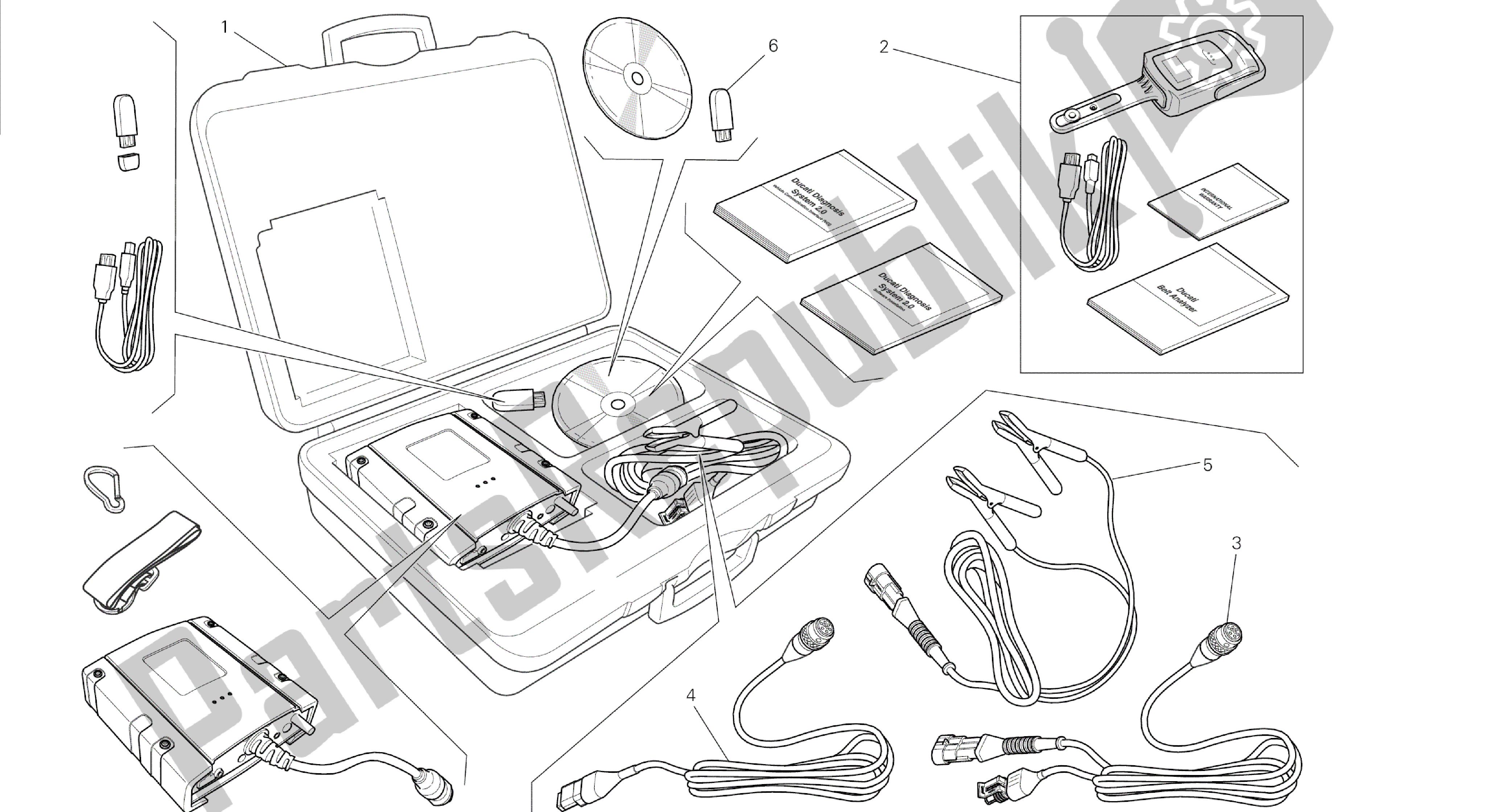 Todas las partes para Dibujo 01c - Herramientas De Grupo Dds (2) Tester [mod: Dvl] de Ducati Diavel 1200 2014