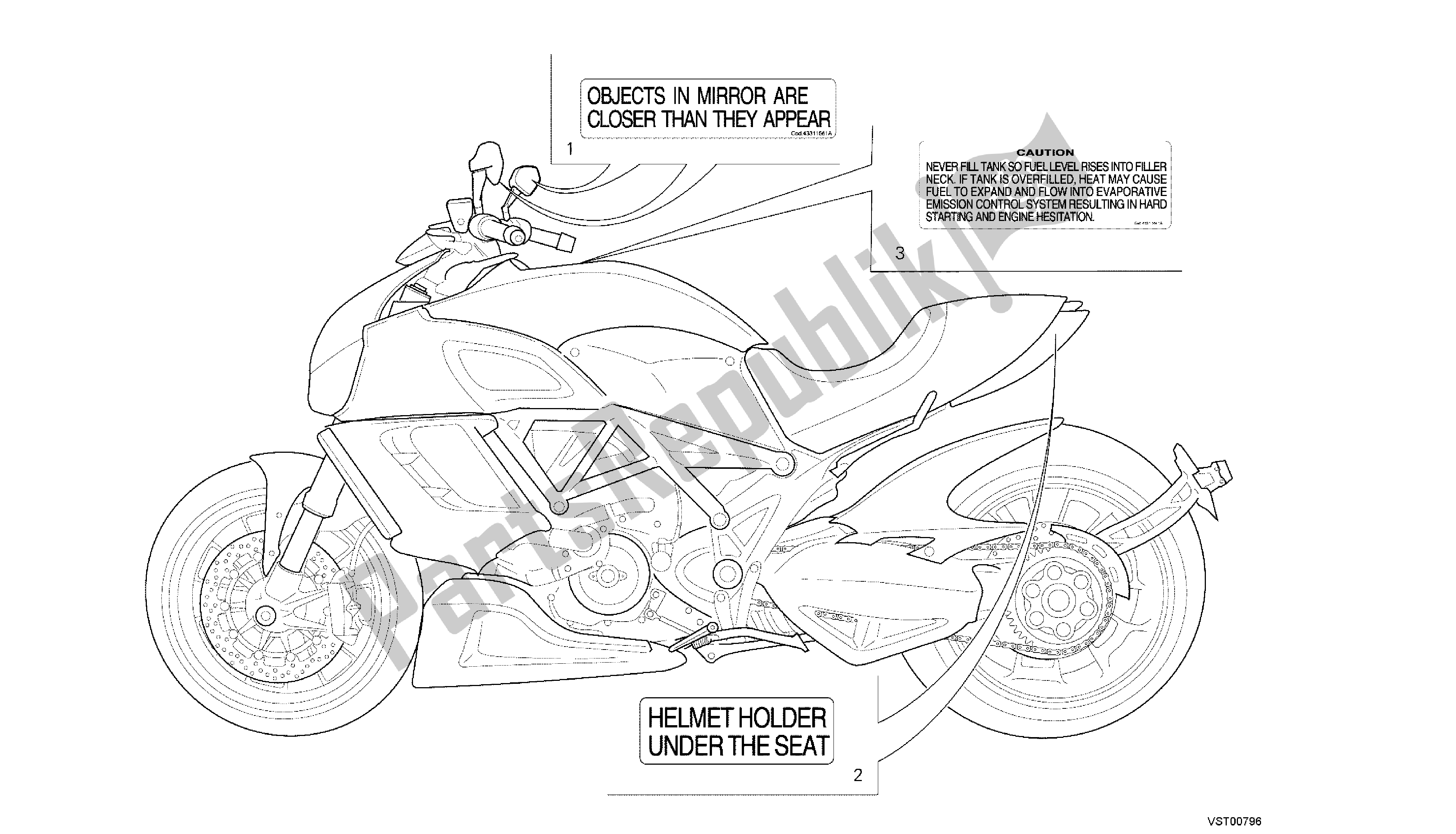 Wszystkie części do Rysunek 036 - Etykieta, Ostrze? Enie [mod: Dvlc; Xst: Chn] Group Fr Ame Ducati Diavel Carbon 1200 2013