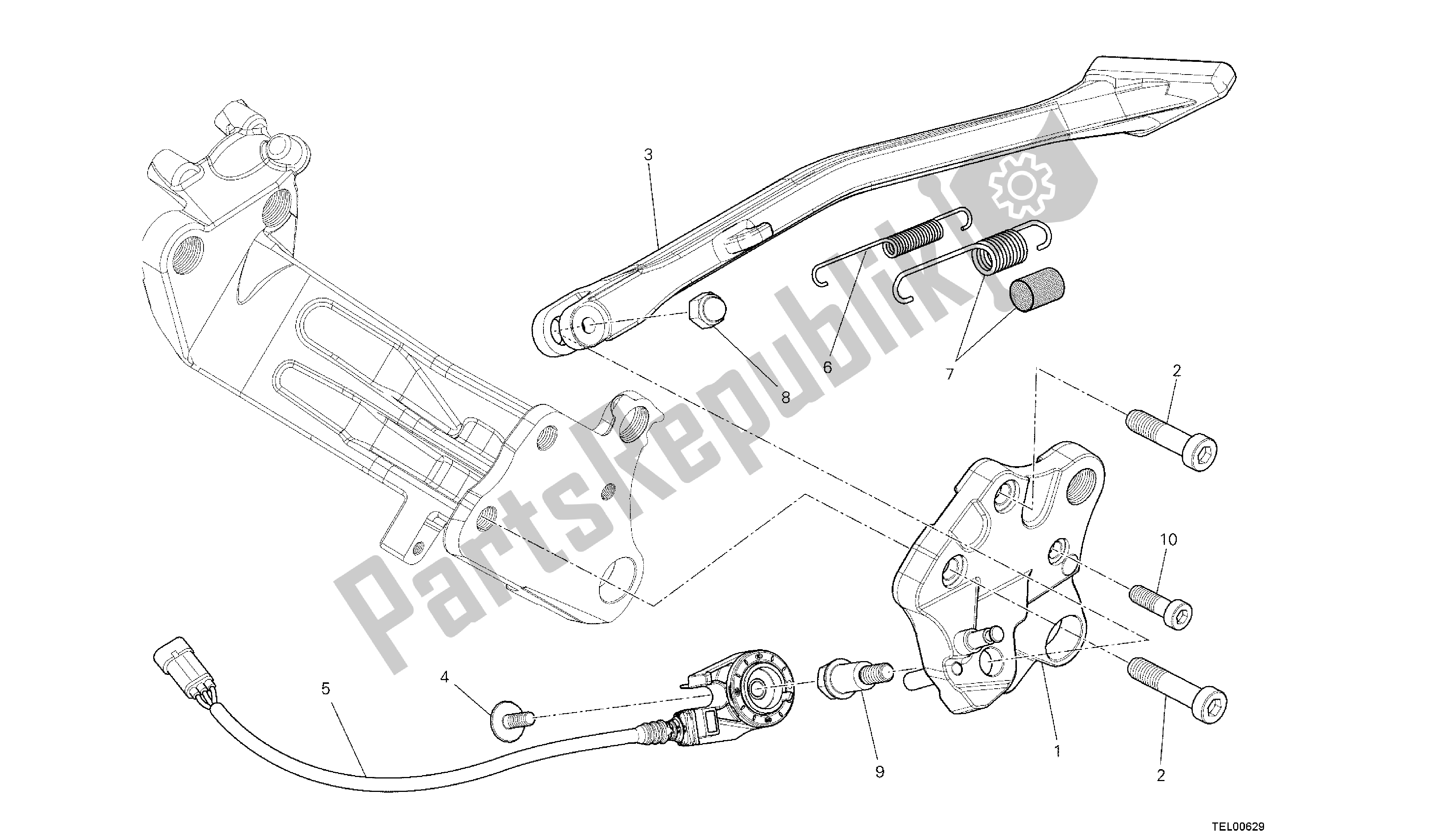 Todas las partes para Dibujo 22a - Soporte Lateral [m Od: Dvlc; Xst: Aus, Bra, Chn, Eur, Fra, Jap, Th Ai] Group Fr Ame de Ducati Diavel Carbon 1200 2013