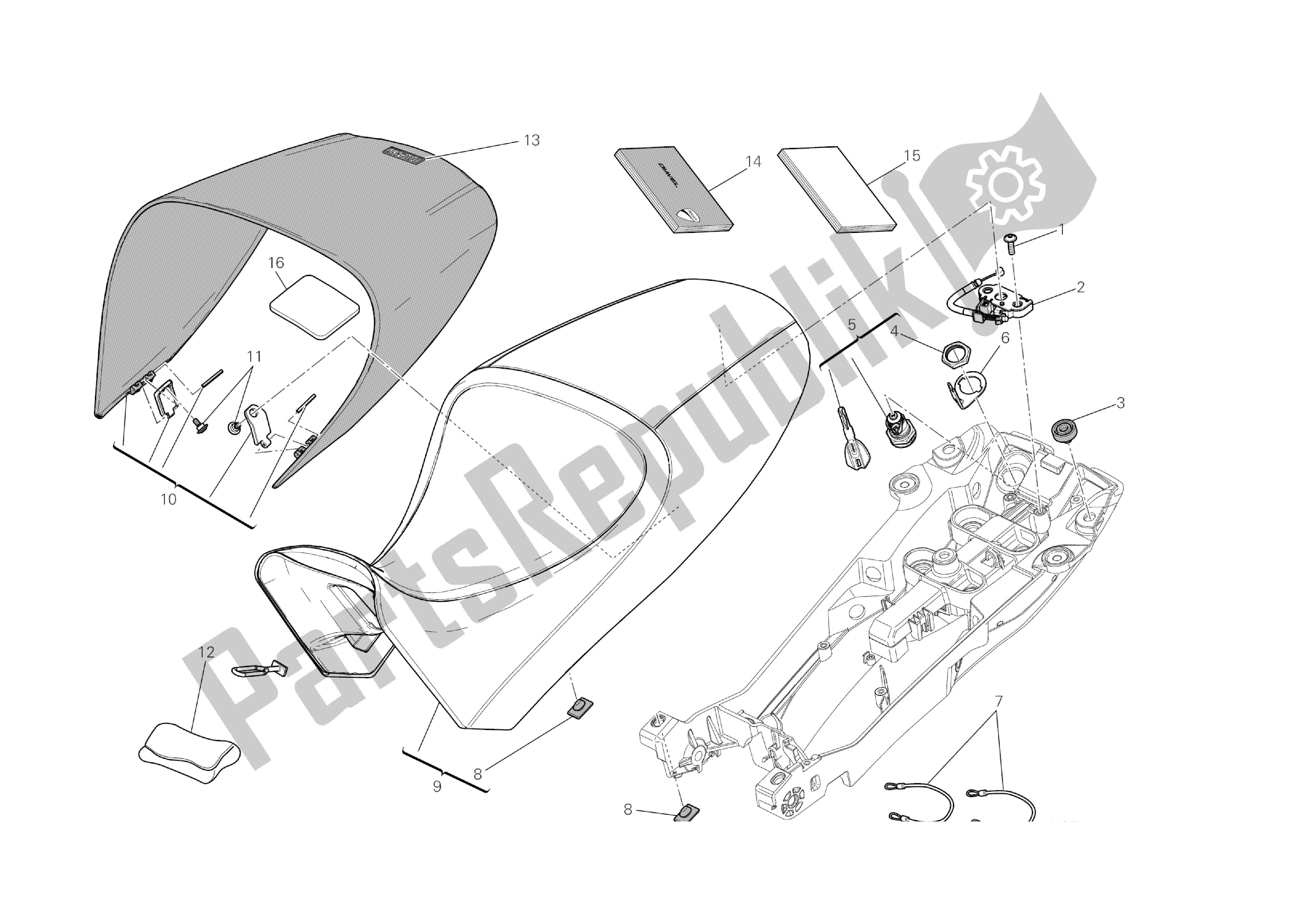 Tutte le parti per il Posto A Sedere del Ducati Diavel Dark 1200 2013