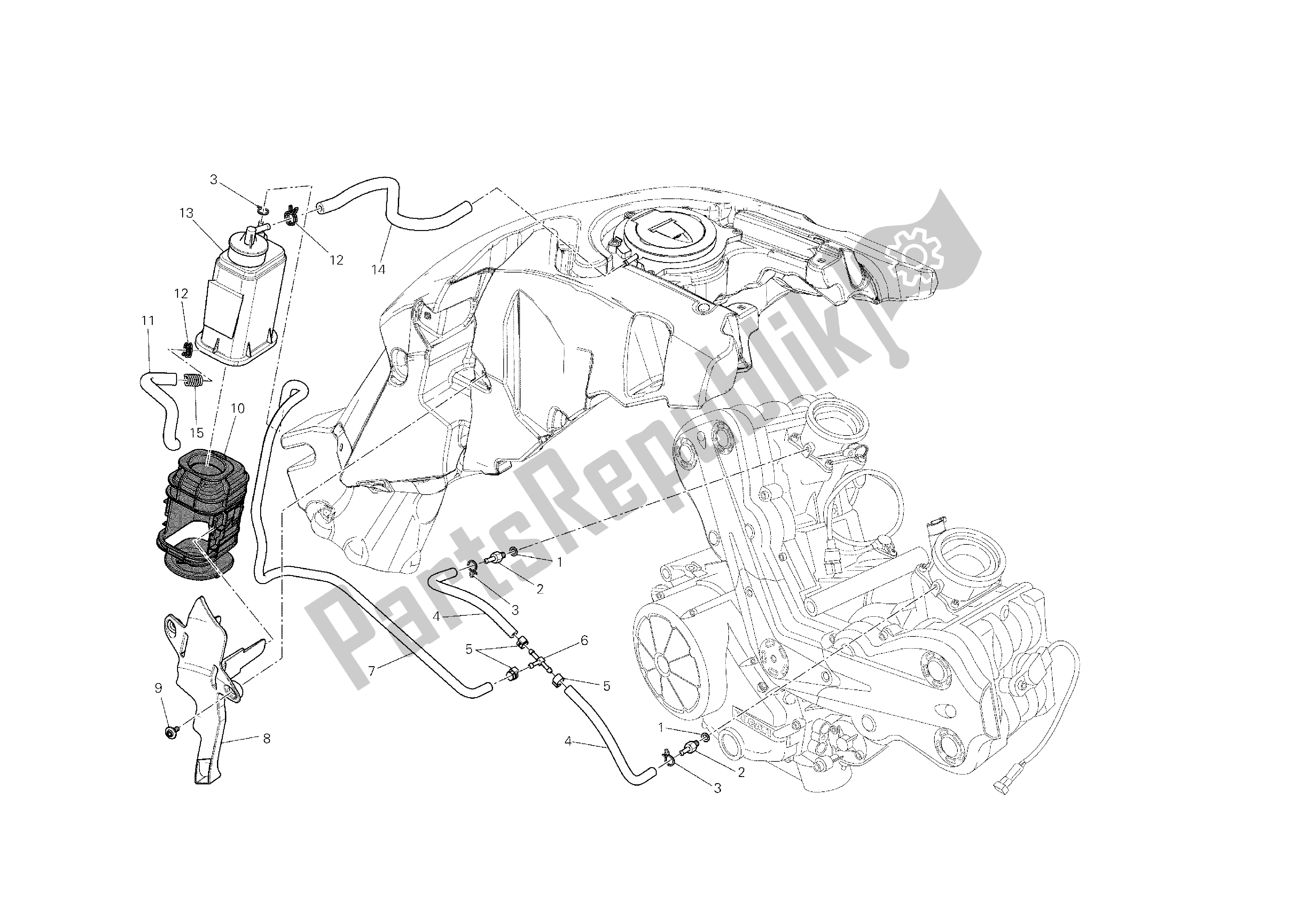 Alle onderdelen voor de Busfilter van de Ducati Diavel Dark 1200 2013