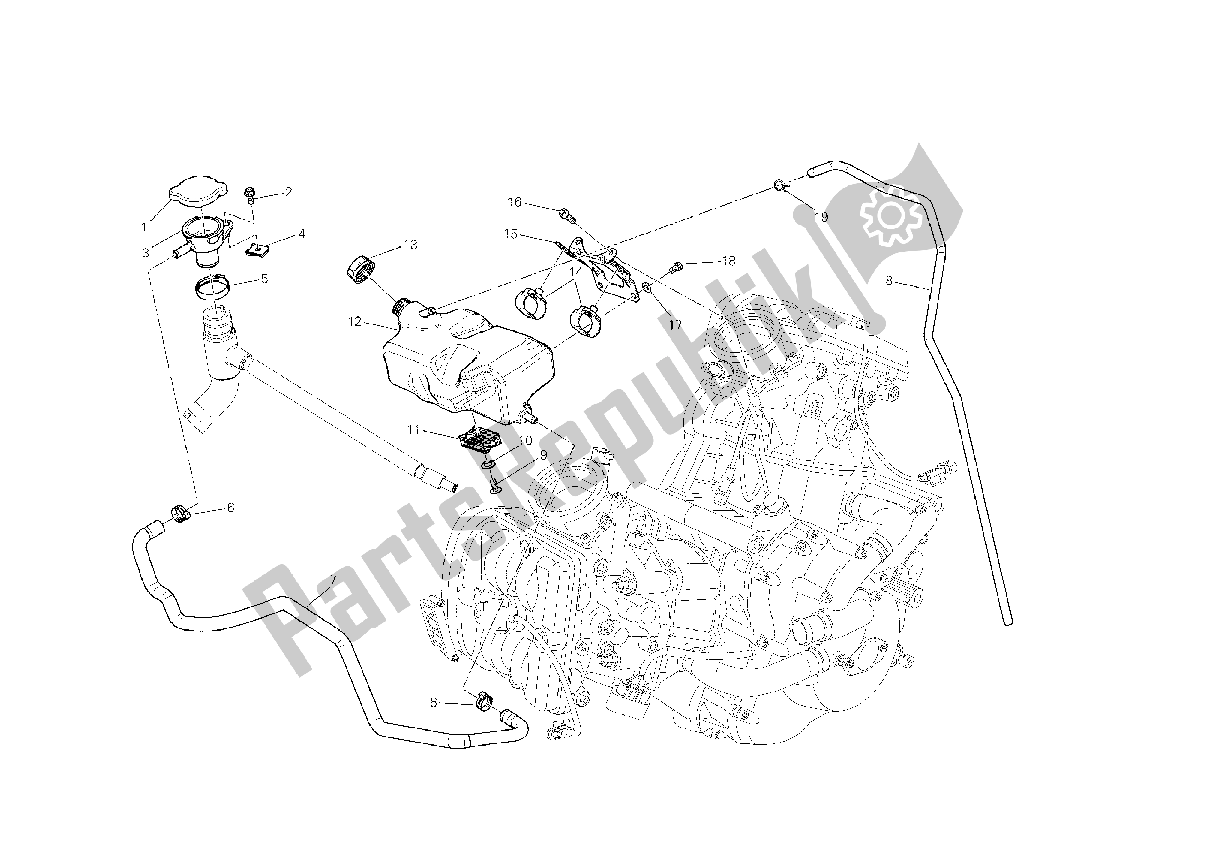 Todas las partes para Tanque, Depósito De Agua de Ducati Diavel Dark 1200 2013