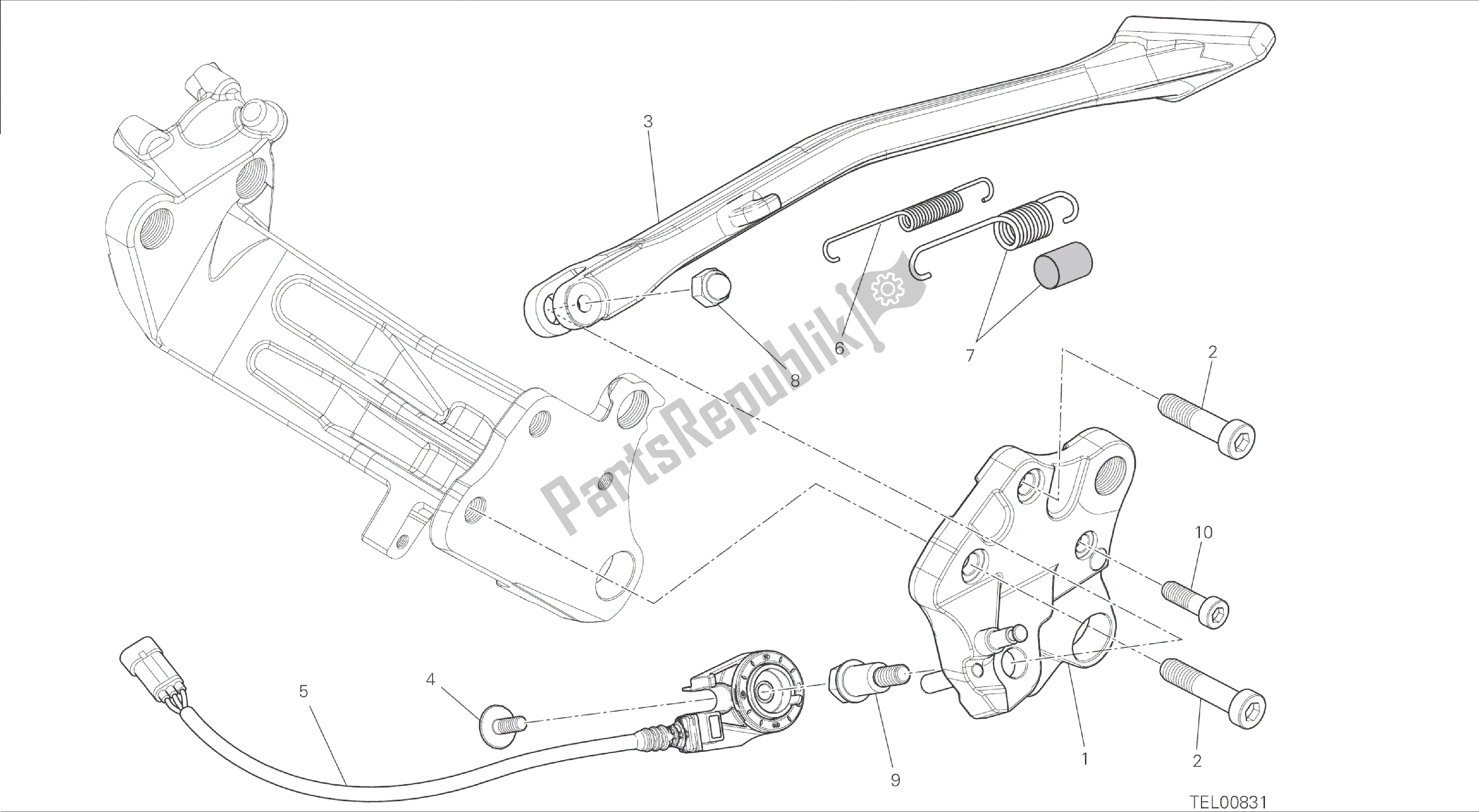 Todas las partes para Dibujo 22a - Bastidor De Grupo De Soporte Lateral [mod: Dvl] de Ducati Diavel 1200 2015