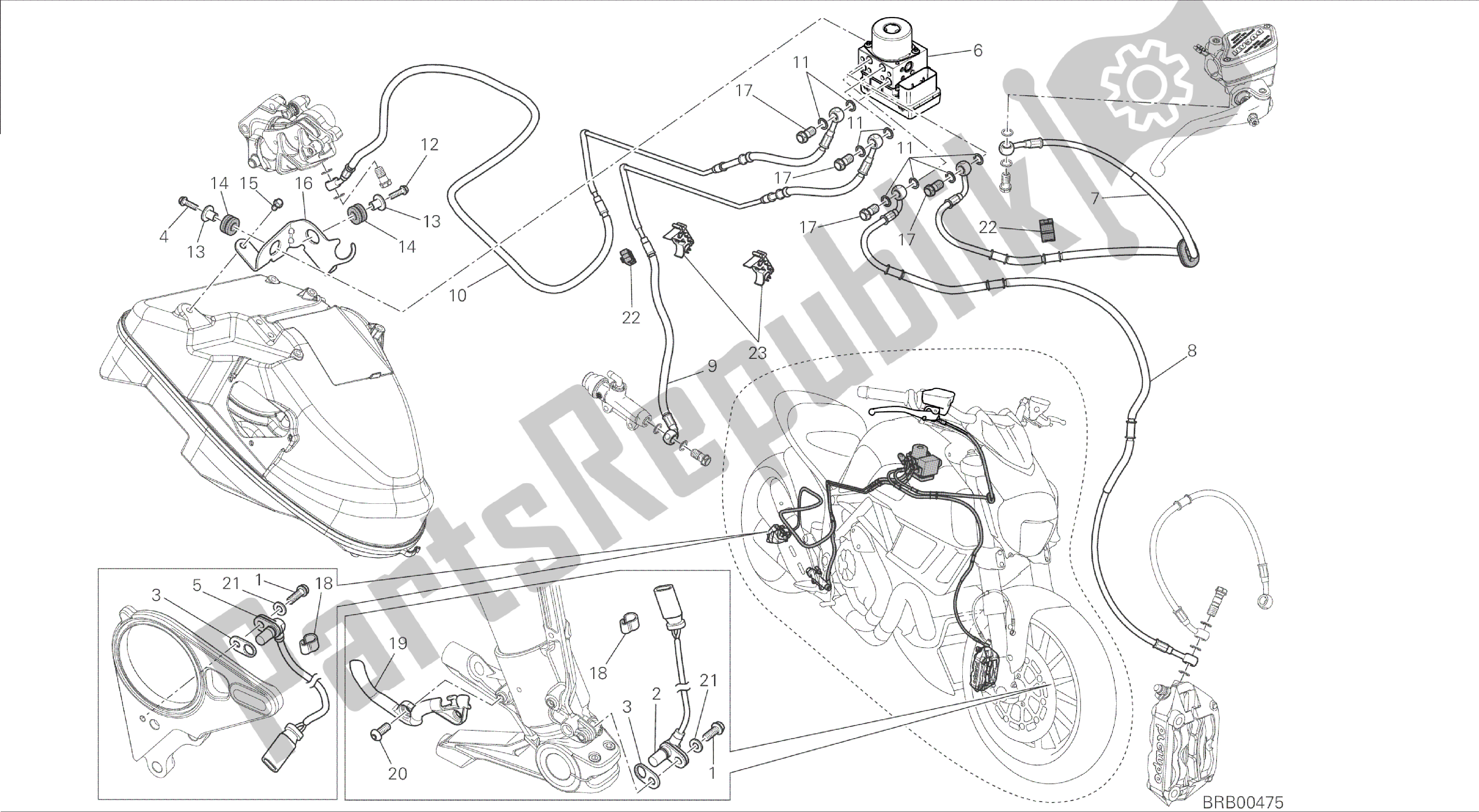 Toutes les pièces pour le Dessin 24a - Système De Freinage Abs [mod: Dvl] Cadre De Groupe du Ducati Diavel 1200 2015