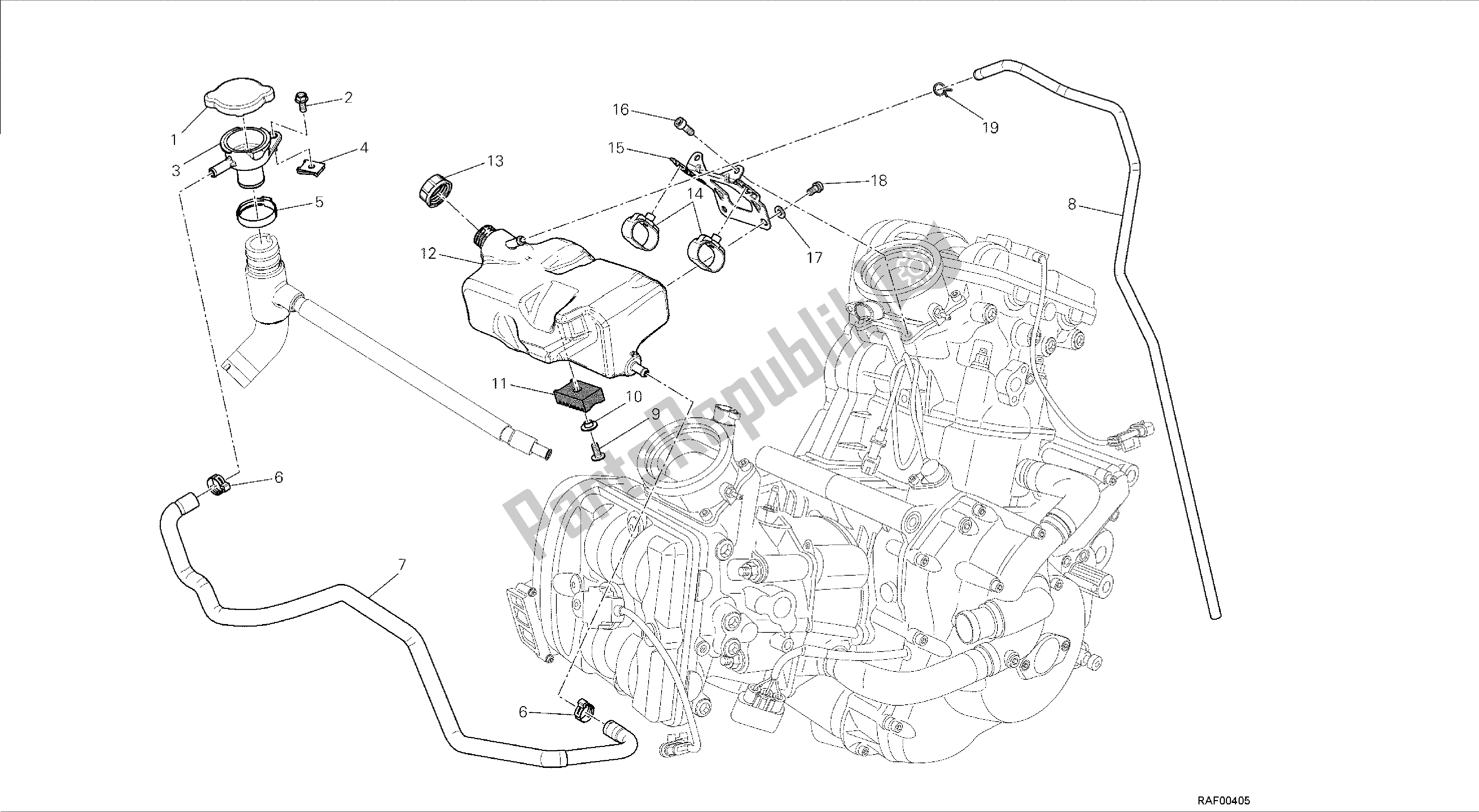 Todas las partes para Dibujo 31a - Tanque, Depósito De Agua [mod: Dvl] Marco De Grupo de Ducati Diavel 1200 2015