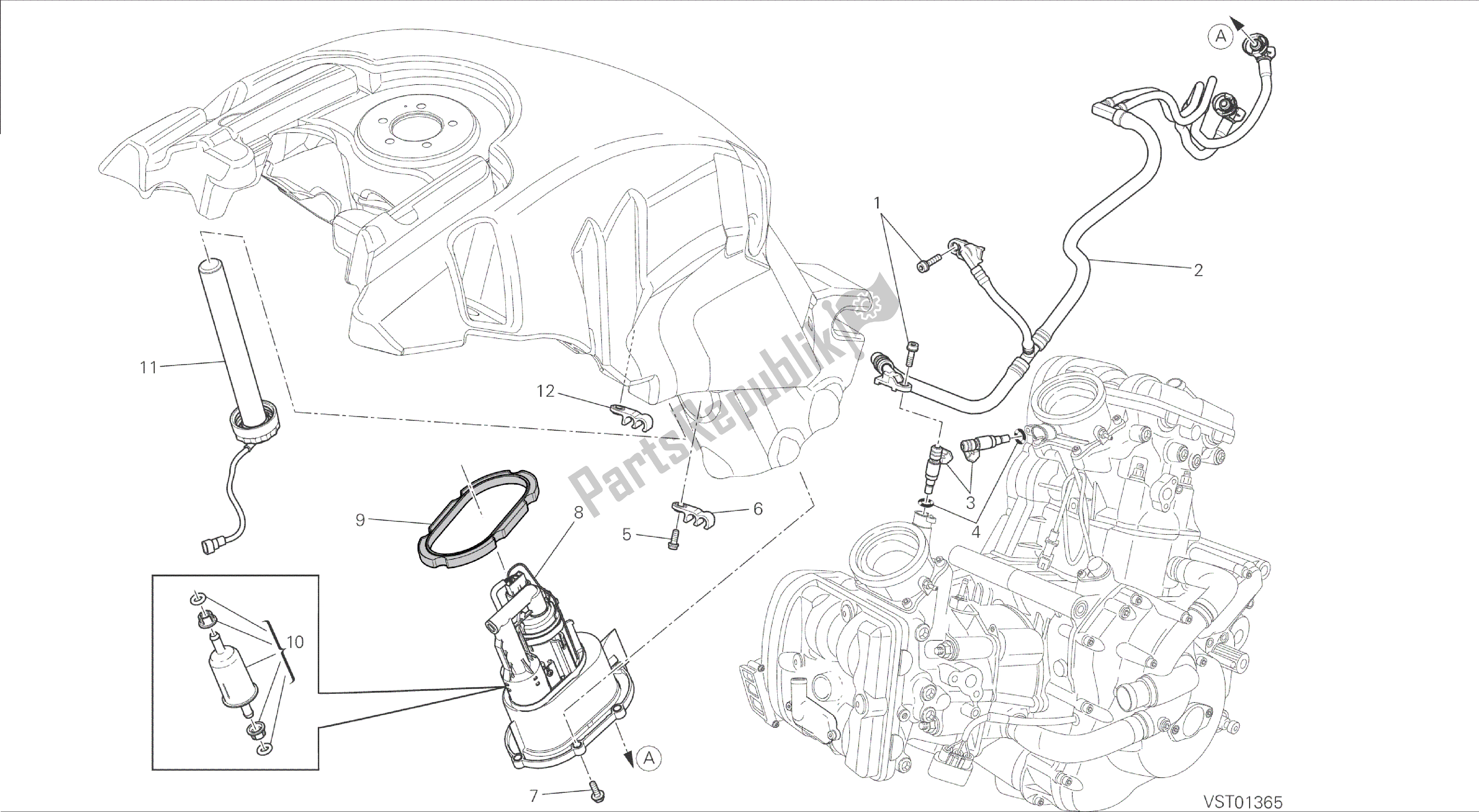 Todas las partes para Dibujo 32a - Marco De Grupo De Bomba De Combustible [mod: Dvl] de Ducati Diavel 1200 2015