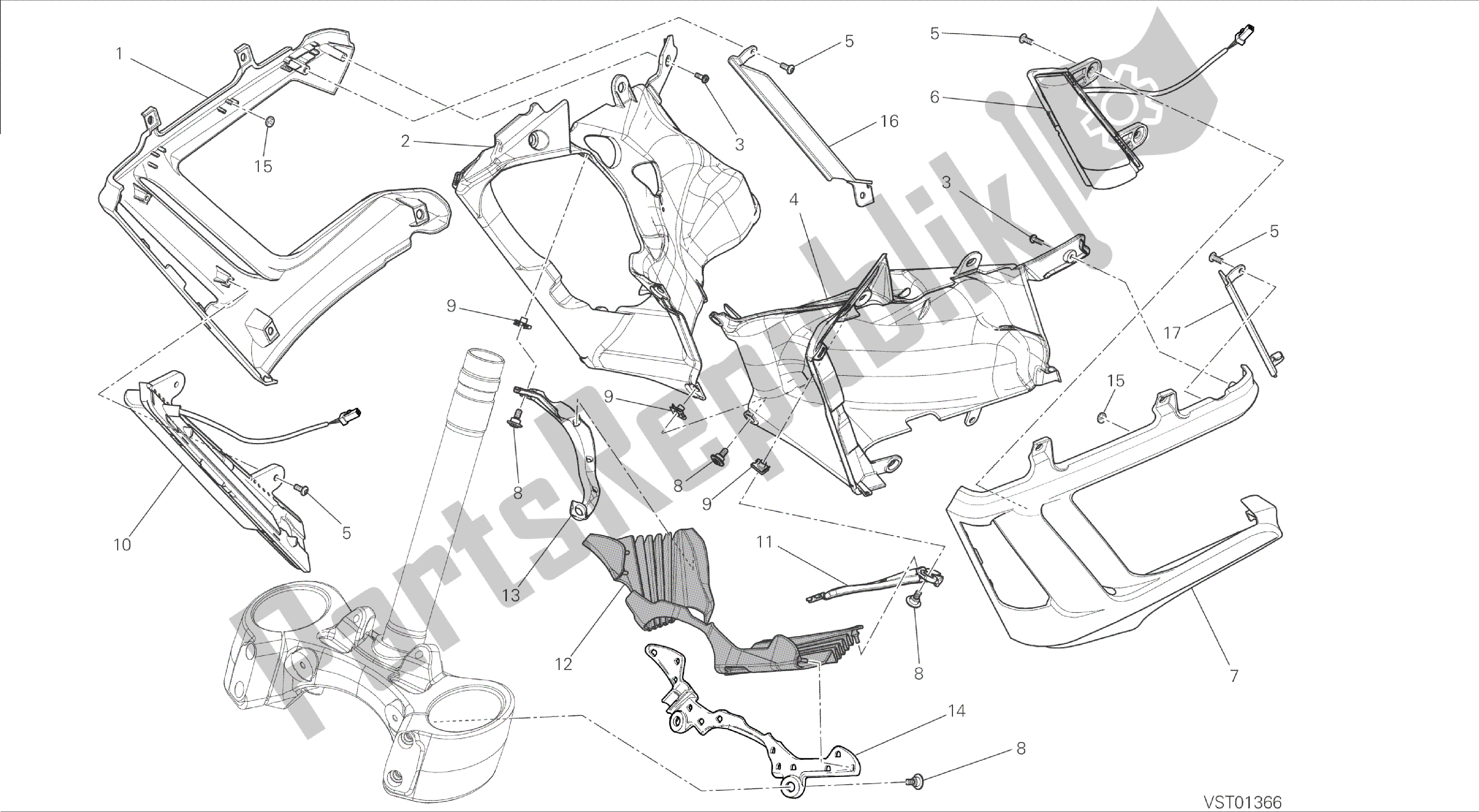 Alle onderdelen voor de Tekening 34a - Deksel, Radiator [mod: Dvl] Groepsframe van de Ducati Diavel 1200 2015