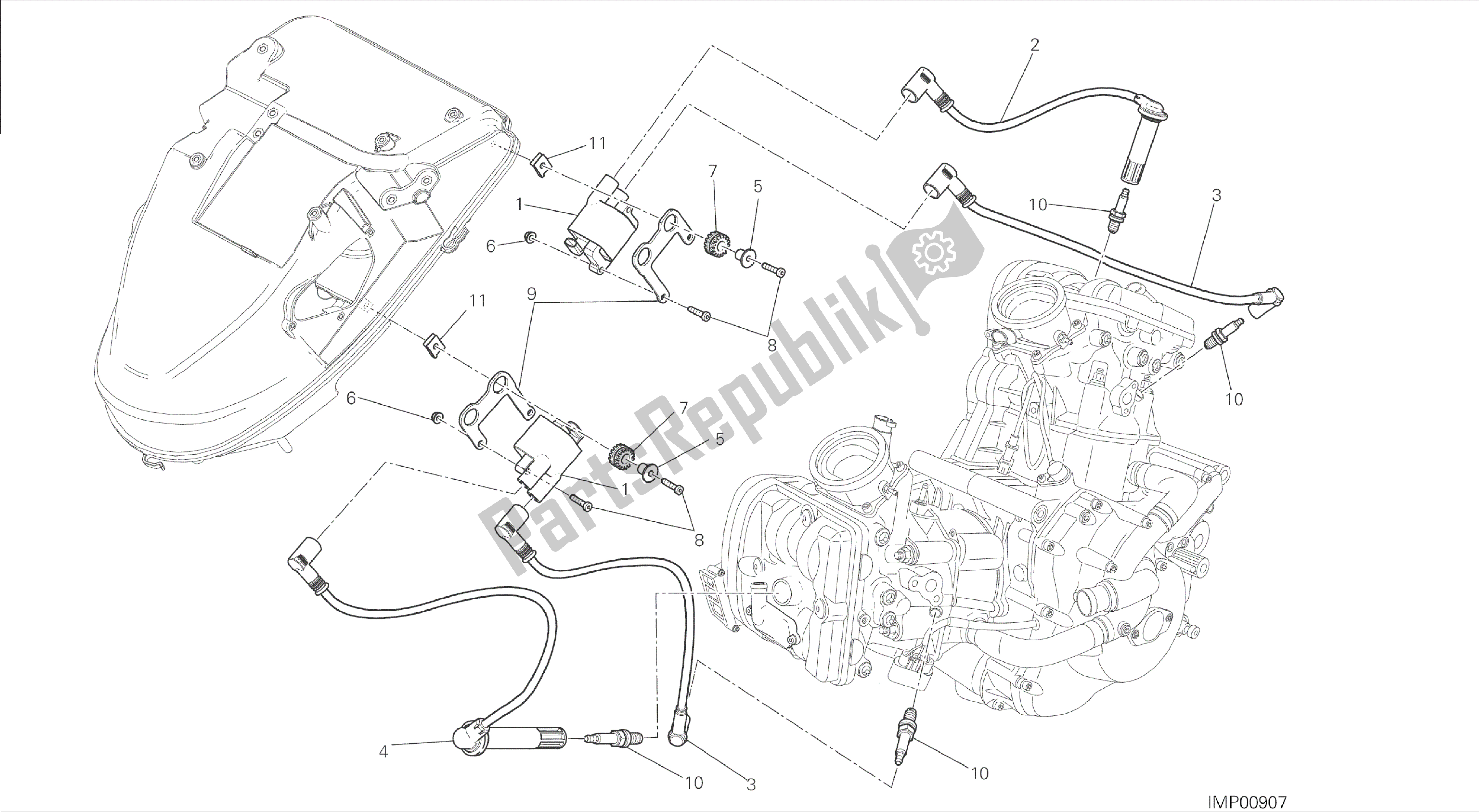 Todas las partes para Dibujo 18c - Mazo De Cables (bobina) [mod: Dvl] Grupo Eléctrico de Ducati Diavel 1200 2015