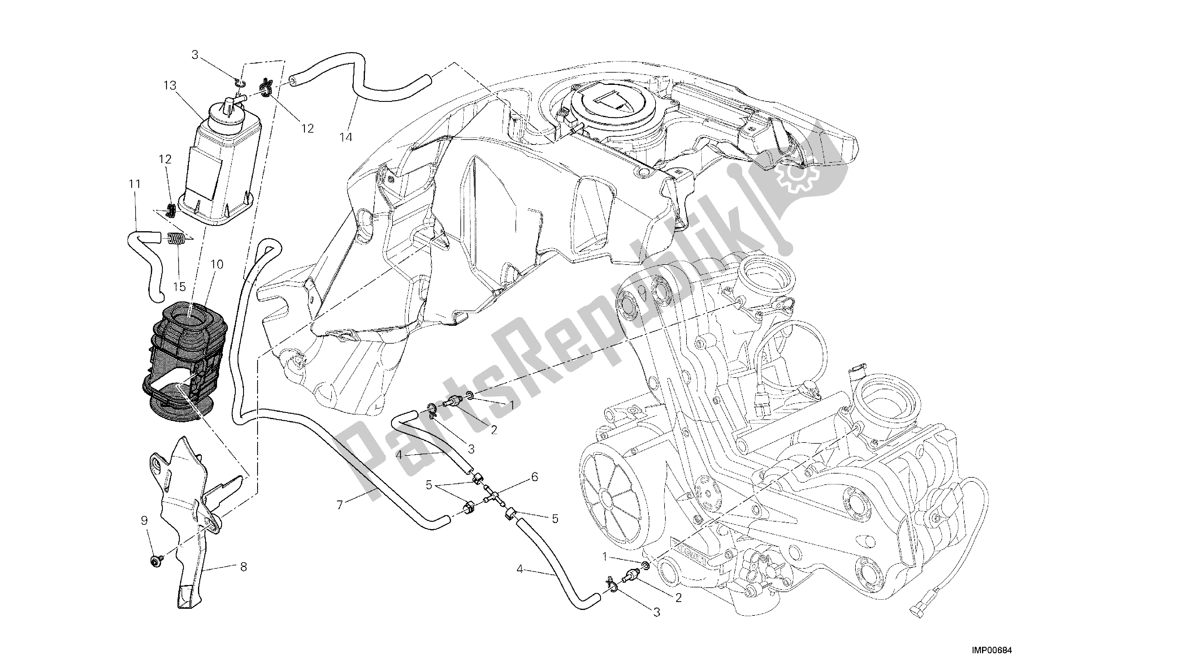 Tutte le parti per il Disegno 035 - Filtro Contenitore [mod: D Vl; Xst: C Hn, Thai] Gruppo Fr Ame del Ducati Diavel 1200 2013