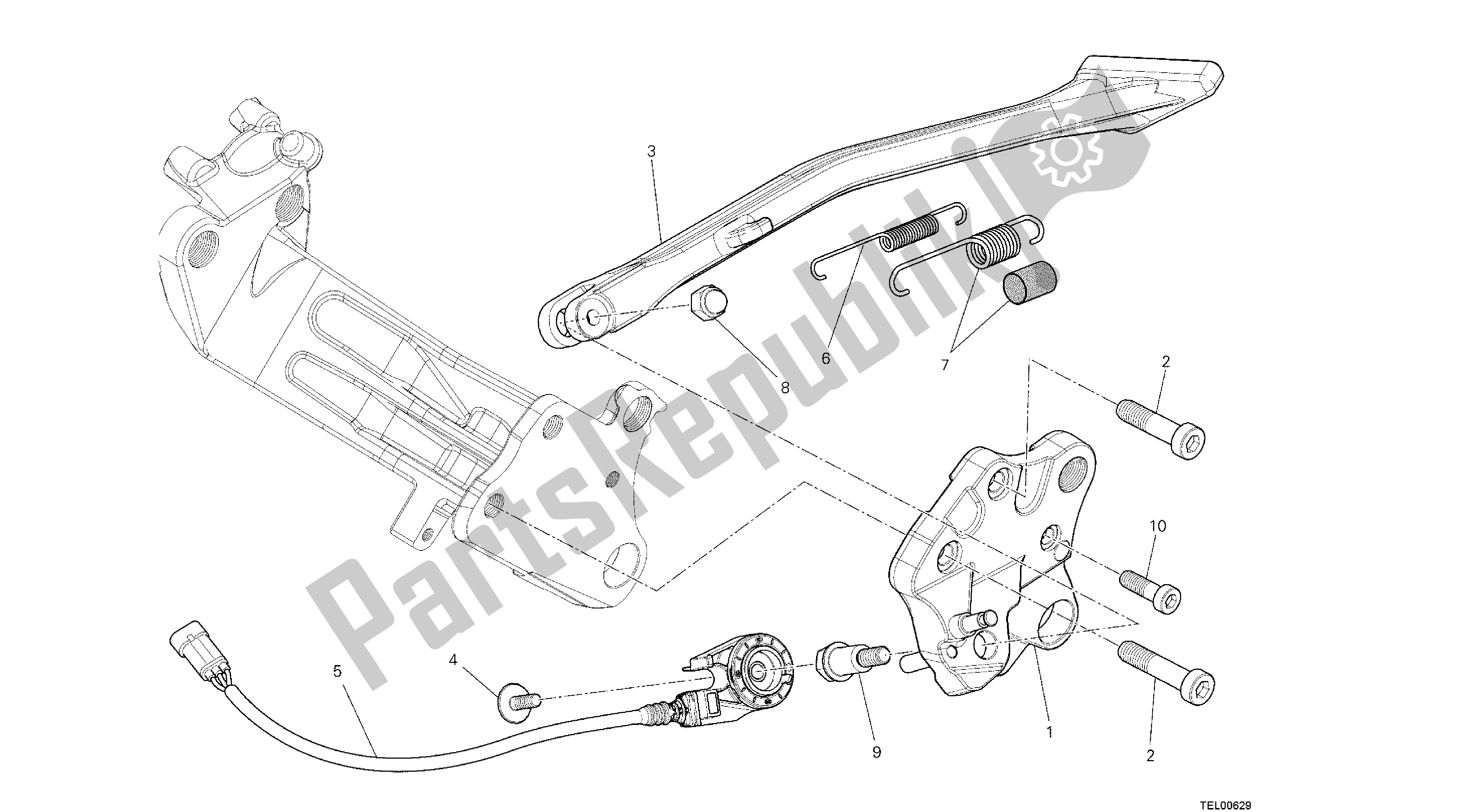 Todas las partes para Dibujo 22a - Soporte Lateral [mod: Dvl; Xs T: A Us, Bra, Ch N, E Ur, F Ra, Jap, Th Ai] Group Fr Ame de Ducati Diavel 1200 2013