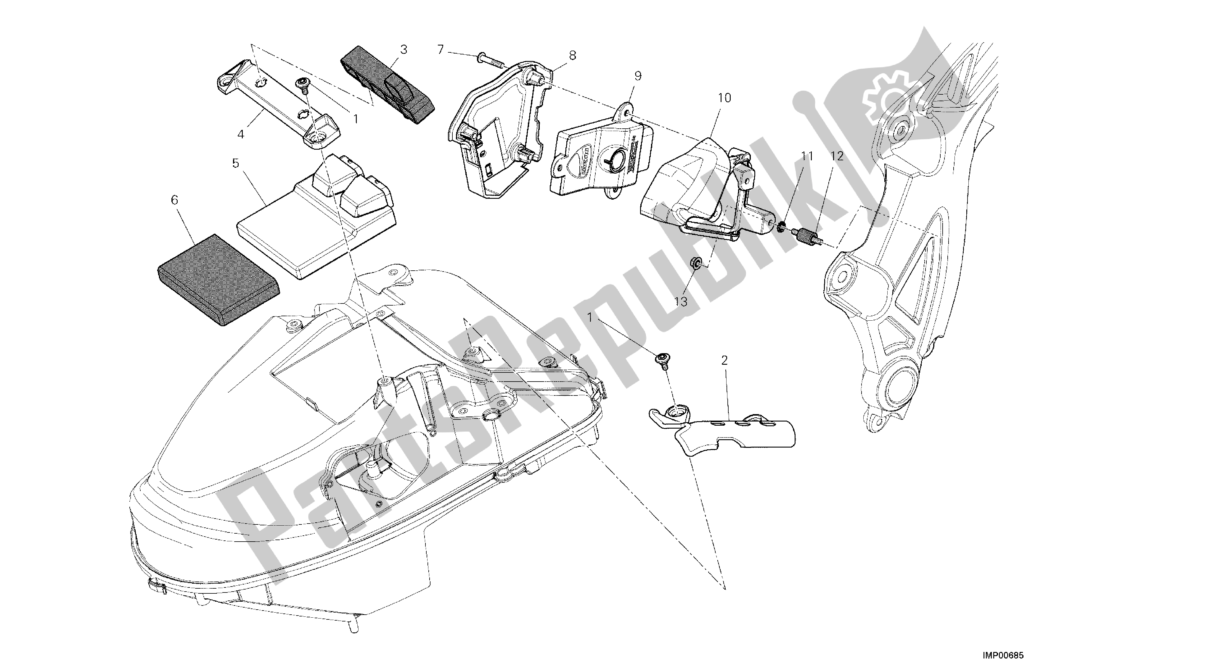 Tutte le parti per il Disegno 18a - Unità Di Controllo Del Motore [mod: Dvl; Xs T: A Us, Bra, Ch N, E Ur, F Ra, Jap, Th Ai] Group Electric del Ducati Diavel 1200 2013